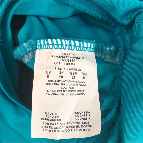 Mainstream Peacock Blue One Piece Swimsuit 8 - Picture 8 of 8